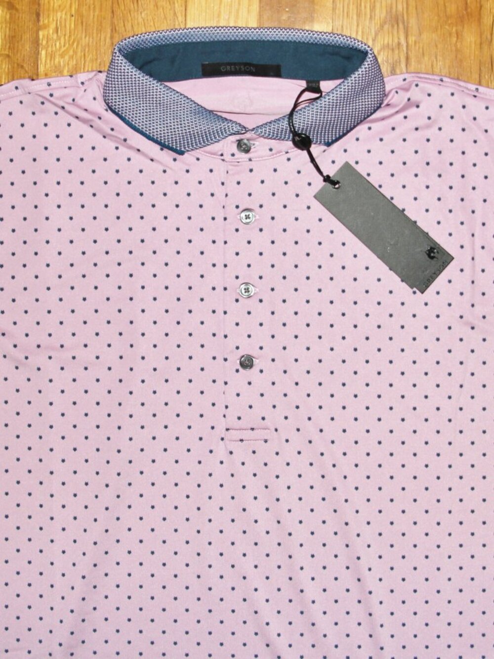 Greyson Icon Golf Polo Shirt Mens L Mavue Mist